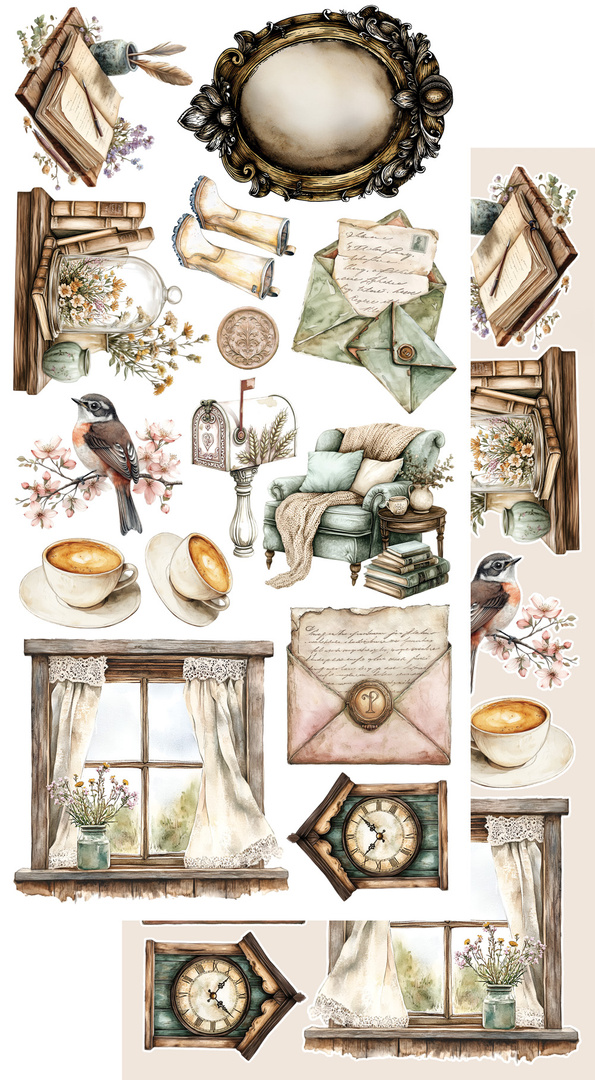 In silence - zestaw dodatków wiosennych 15x30cm