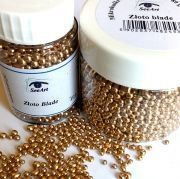 Mikrokulki szklane barwione SeeArt duże 2-3 mm. 80 g. złoto blade - duży słoik