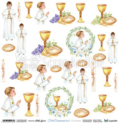 Celebrations Blue 2 arkusz do wycinania First Communion Boy 2 Scrap And Me