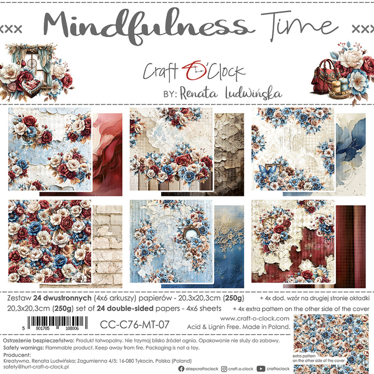 Mindfulness Time - zestaw papierów 20x20cm