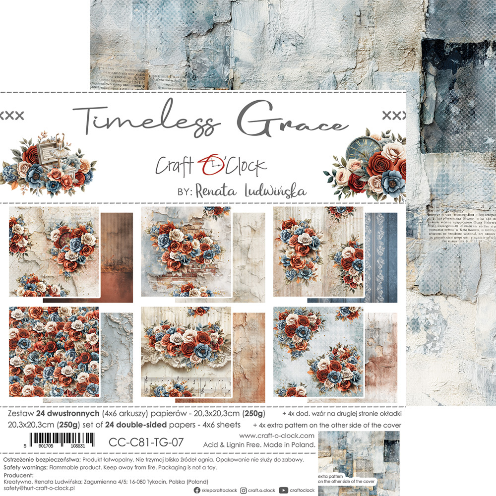 Timeless Grace - zestaw papierów 20x20cm