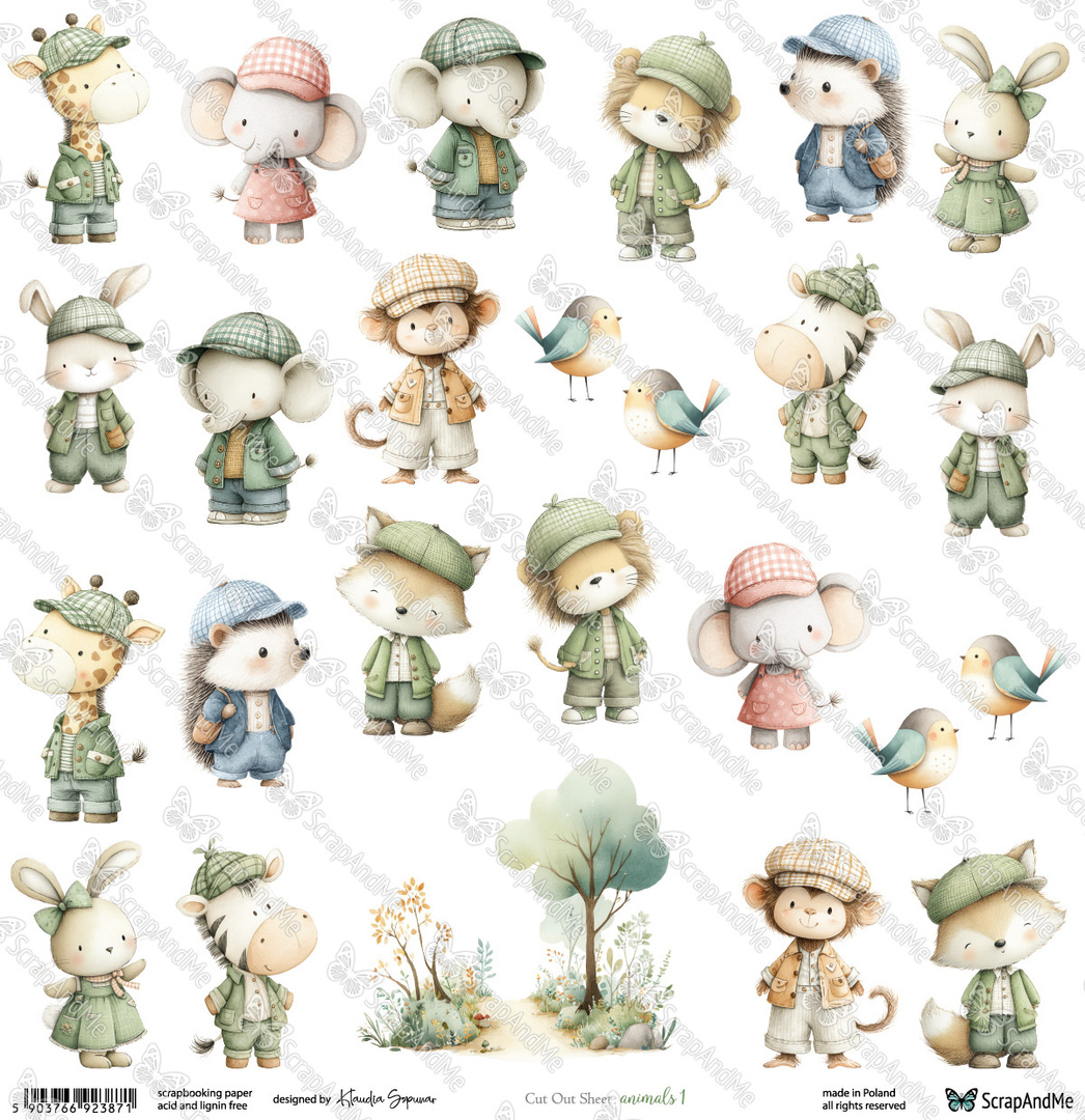 Simple Story 4 - arkusz Animals 1 30x30cm