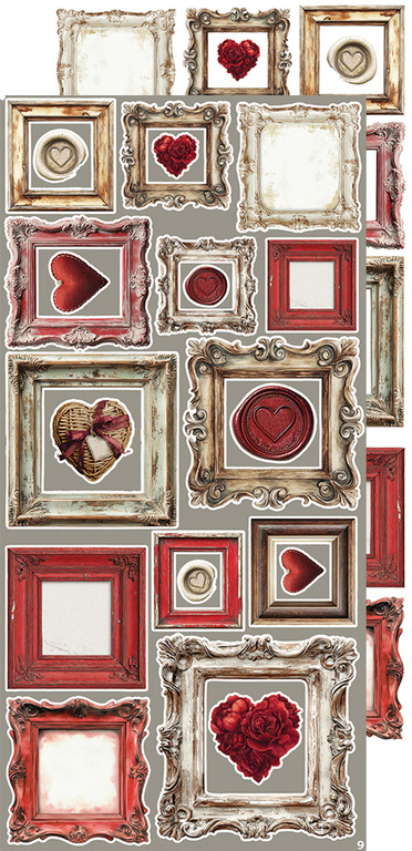 CREATIVE EXTRAS IN LOVE - 01 zestaw dodatków 15x30cm