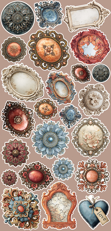 Timeless Grace - zestaw dodatków Flowers 15x30cm