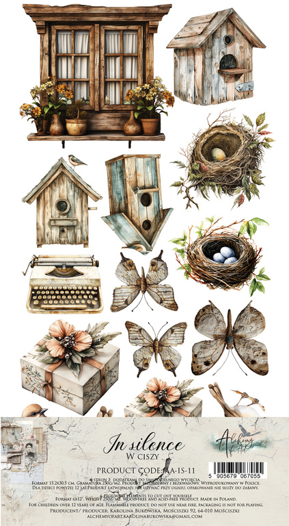 In silence - zestaw dodatków wiosennych 15x30cm