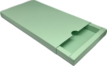 Pudełko szufladkowe na voucher seledynowe matowe GoatBox