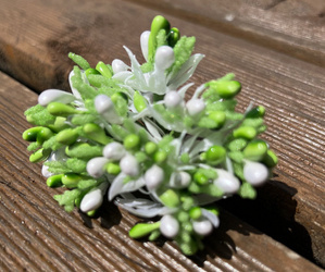 Biało-zielone pęczki ozdobne - zestaw 11szt