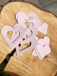 Serduszka z dziurką + pełne 20szt różowe