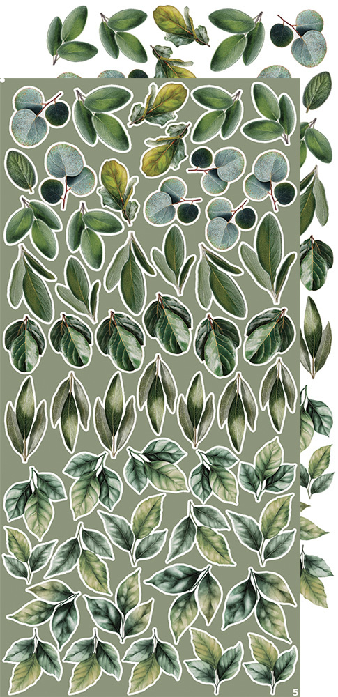 CREATIVE EXTRAS - MIX 04 - ALL LEAVES - zestaw dodatków 15x30cm