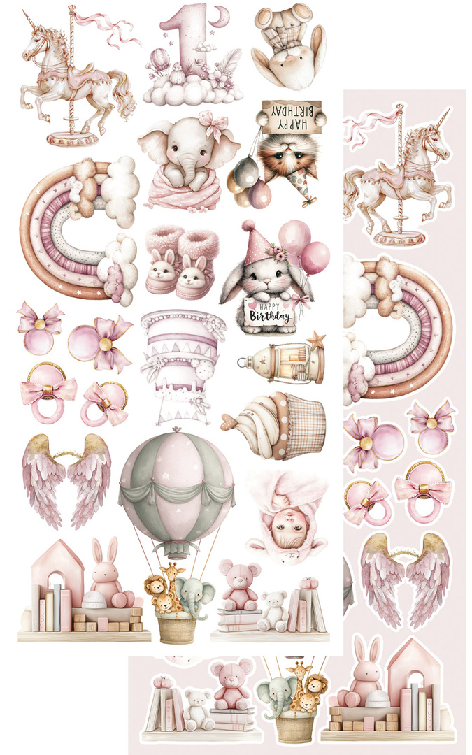 The Baby - zestaw dodatków dla dziewczynki 15x30cm