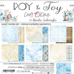 Boy&Toy- zestaw papierów Basic 20x20