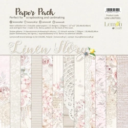 Linen Story - Zestaw papierów do scrapbookingu 30x30cm