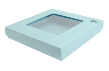 Pudełko na kartkę błękitne wysokie kwadrat GoatBox