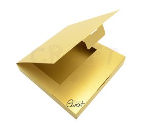 Pudełko na kartkę koperta 3D złote perłowe 14x14x1,7cm GoatBox