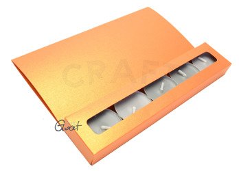 Pudełko tealight pomarańczowe perłowe GoatBox