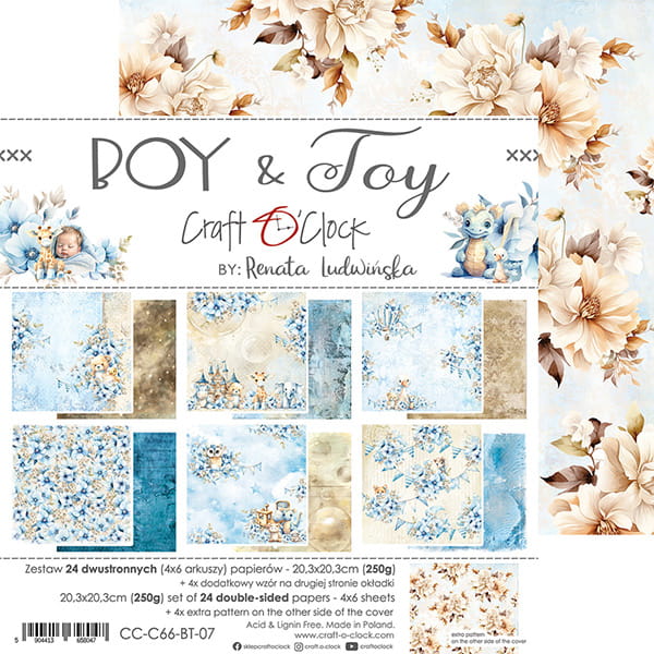 Boy&Toy- zestaw papierów 20x20