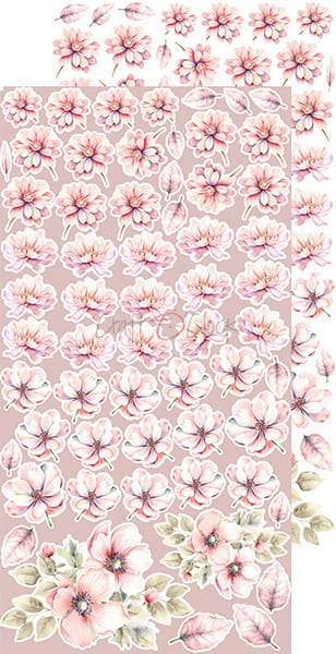 Girl&Curl - zestaw dodatków Flowers 15x30cm