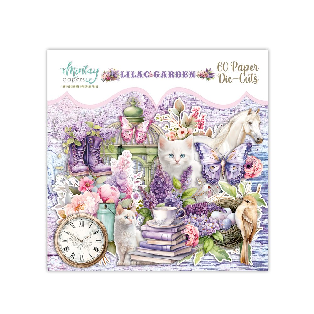 Mintay -Lilac Garden- die cuts elementy wycięte