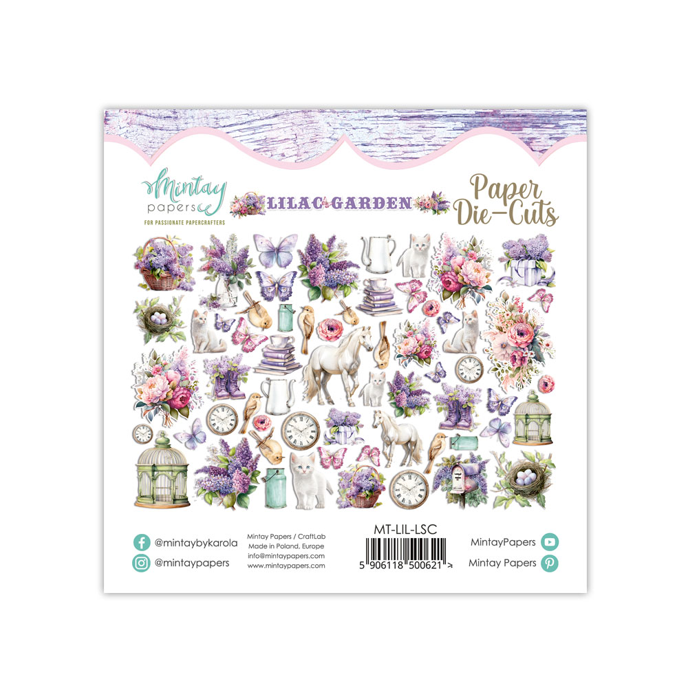 Mintay -Lilac Garden- die cuts elementy wycięte