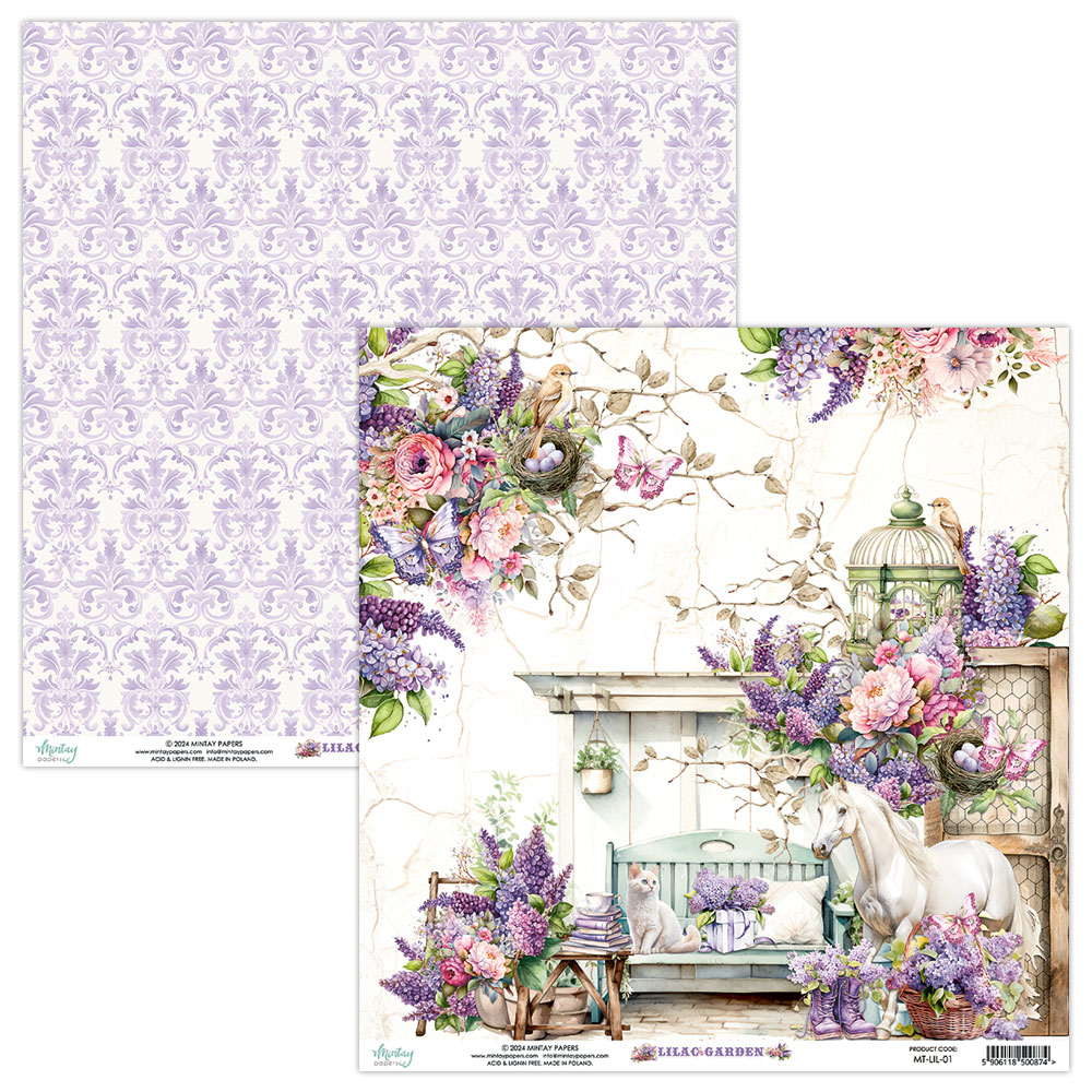 Mintay - Lilac Garden- mały bloczek +bonus 