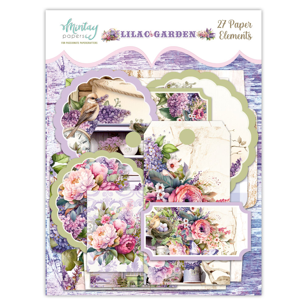 Mintay -Lilac Garden- zestaw kopert i tagów