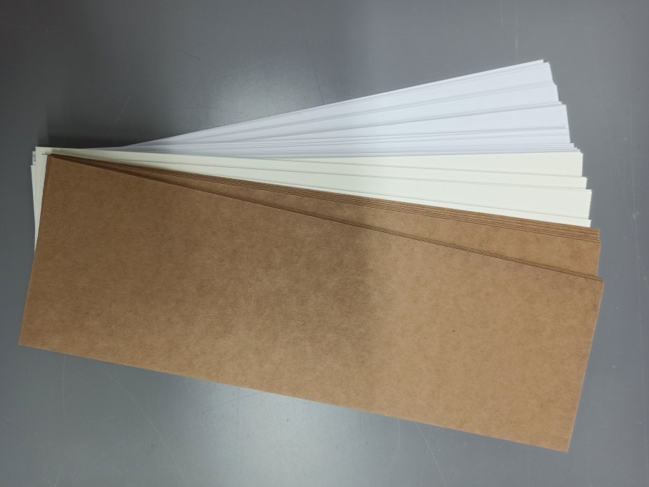 Papier 8x25cm - odpad kraft, ecru i biały