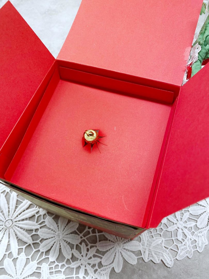 Pudełko na bombkę kubek 10x10x10cm złote perłowe GoatBox