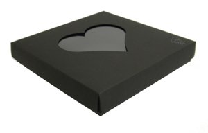 Pudełko na kartkę czarne niskie serce GoatBox