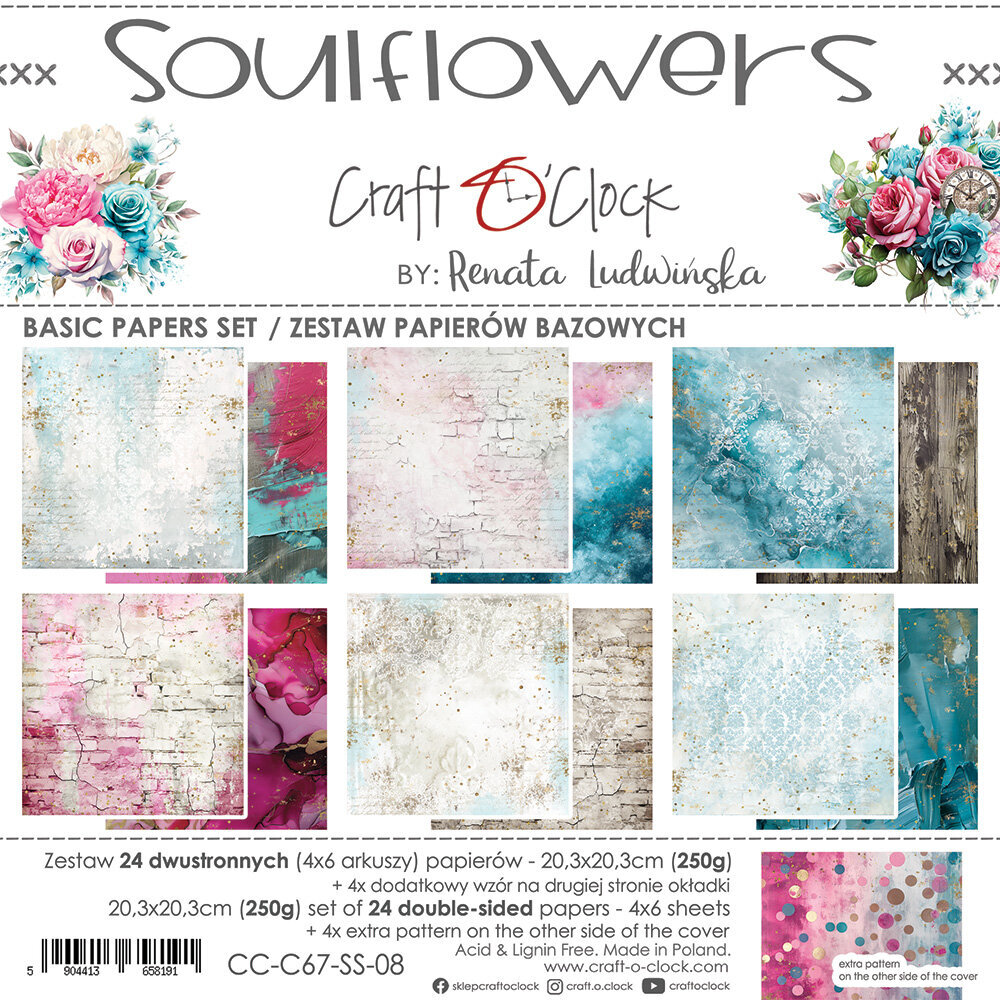 Soulflowers- zestaw papierów Mix 20x20