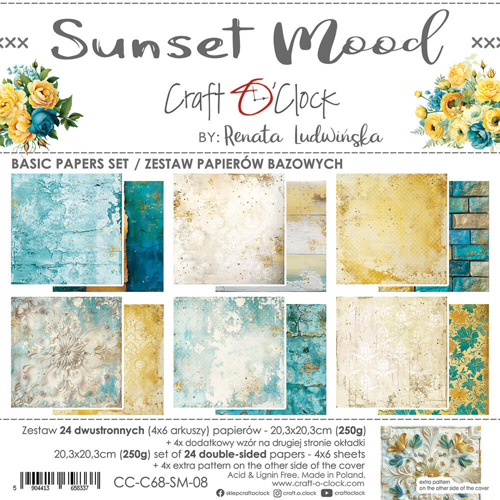 Sunset Mood- zestaw papierów Mix 20x20