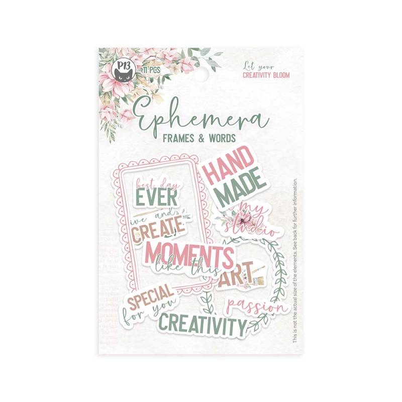 Zestaw elementów Frames and Words  Let your creativity bloom  