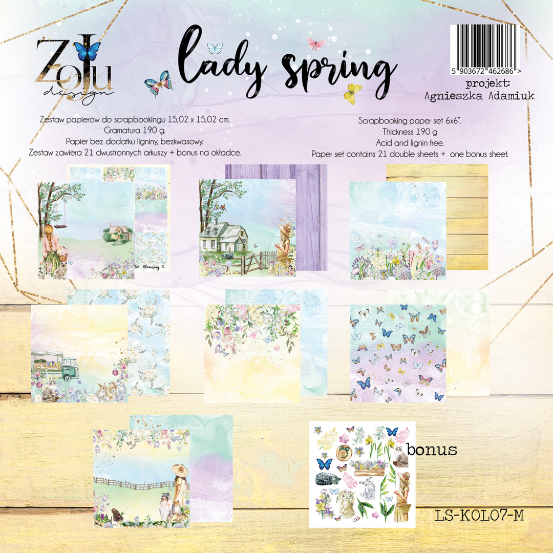 mały bloczek "LADY SPRING" 15x15cm