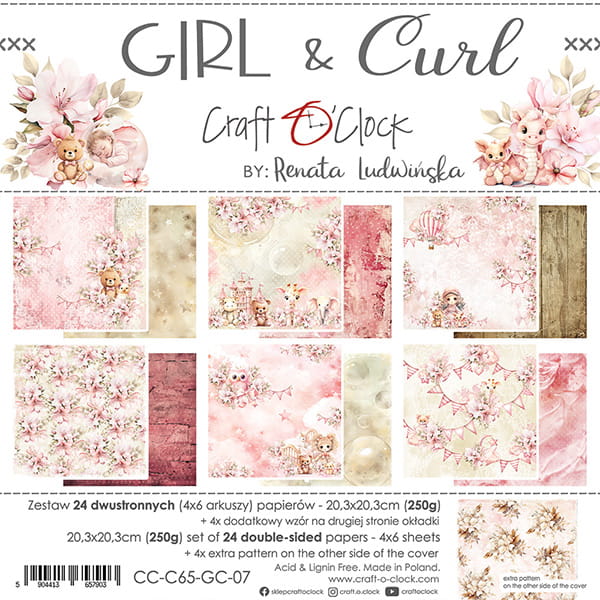Girl&Curl- zestaw papierów 20x20