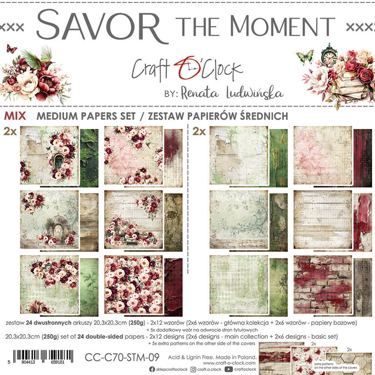 Savor the Moment- zestaw papierów Mix 20x20