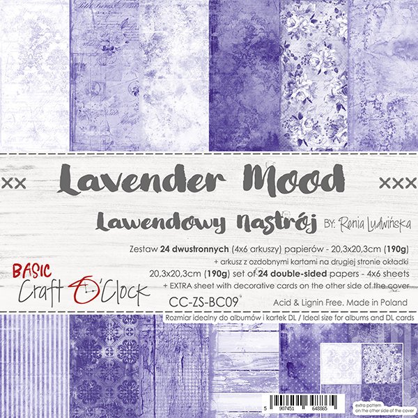 lavender mood średni zestaw 20,3cm lawendowy  nastrój 